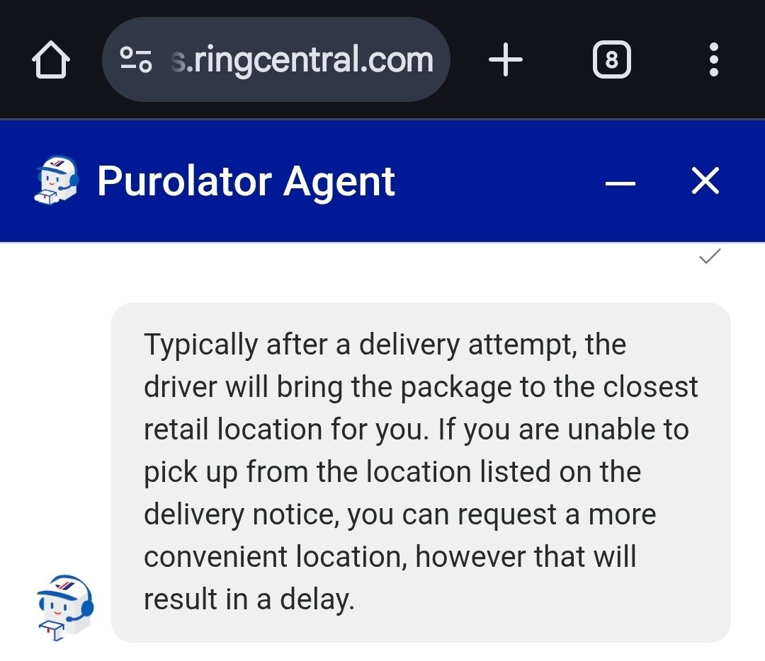 Blu_Monday's tweet photo. @PurolatorHelp Please fix your grammar. The driver will take the package to the closest...., not bring. Bring here, take there. You should be embarrassed. https://t.co/TQWE4bp4jP