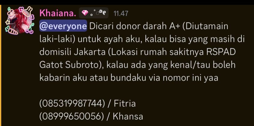 temen-temen, bantu retweet yaa!

izin share buat bantu seorang teman yg membutuhkan ya. kalau menemukan pendonornya segera hubungi nomor tertera. terimakasih semuanya.