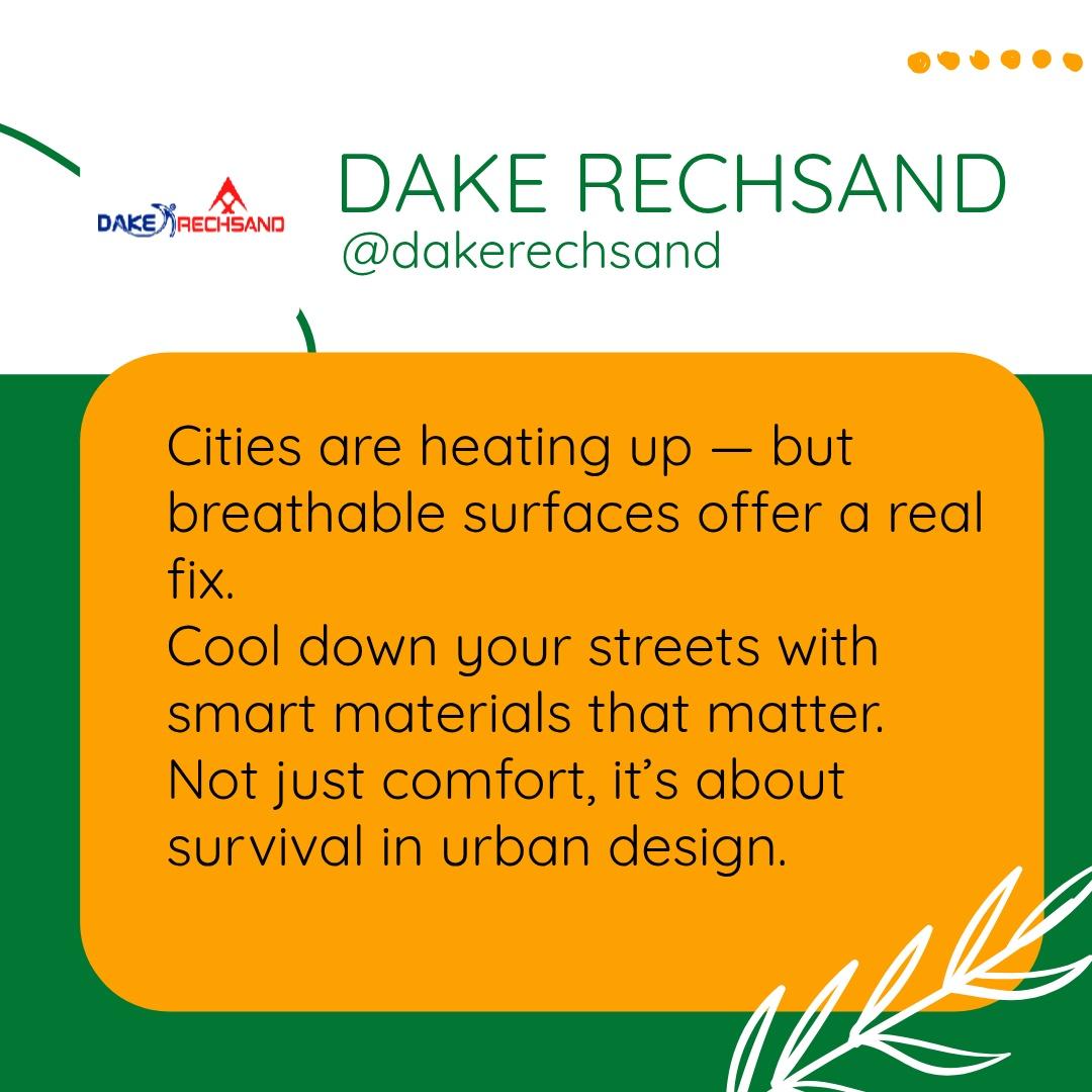 DRechsand's tweet image. Beat urban heat: Breathable materials win. ☀️ Our cities are warming fast. Smart design, using permeable surfaces, offers real relief. They drastically cut temperatures, making urban spaces livable. This isn&apos;t just comfort; it&apos;s essential for sustainable urban planning. Explore