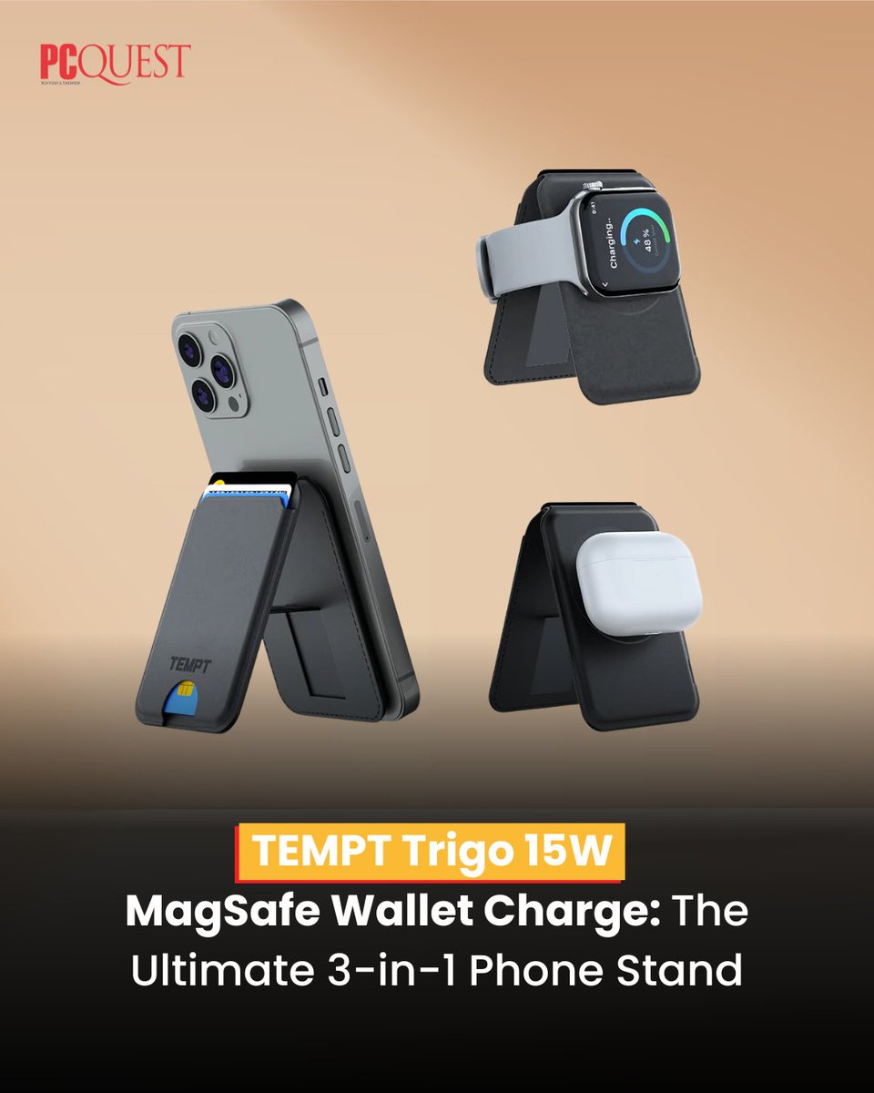 pcquest's tweet image. A new add-on promises to tidy everyday phone habits by merging power, storage, and viewing angles into one compact attachment meant for fast movement and lighter pockets.

Read more: pcquest.com/news/tempt-tri…

#PCQuest #tempt #charger #magsafe #wallet