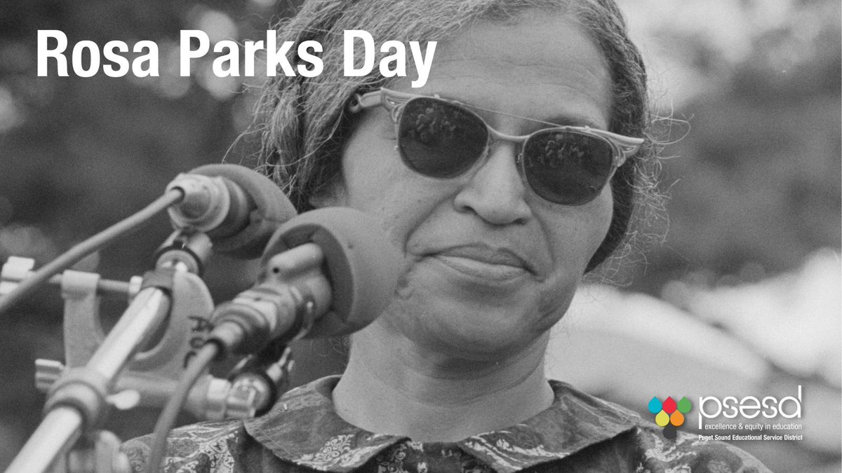 PSESD's tweet image. #RosaParks lit the fire of the #CivilRights movement on December 1, 1955, when she refused to relinquish her seat on the bus to another white passenger, breaking the Alabama law that required Black passengers to do so. Celebrate her courage today, on #RosaParksDay! #BlackHistory