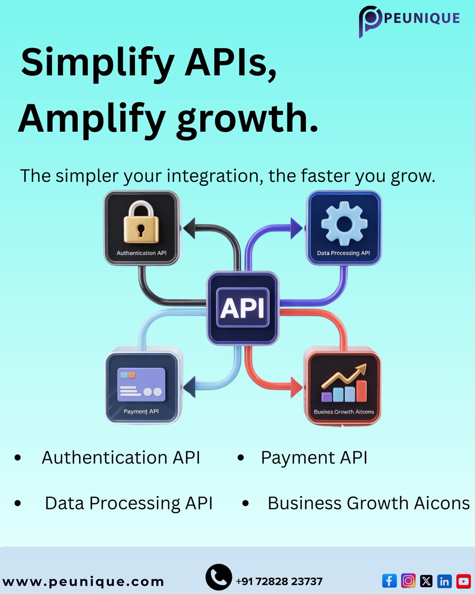 pe_unique's tweet image. PEUNIQUE helps your business integrate faster and scale smarter.From authentication to payments — our APIs keep everything seamless, secure &amp;amp; super-efficient.
🌐 peunique.com📞 +91 72828 23737
#APIIntegration #TechSolutions #Peunique #BusinessGrowth #AuthenticationAPI