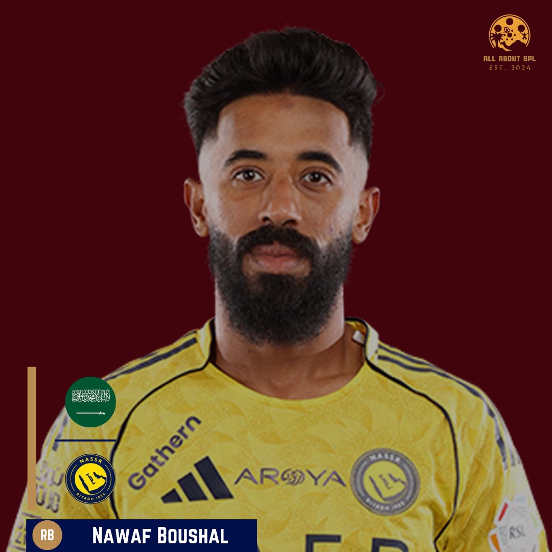 Saudifutbol's tweet image. Underrated player to watch in Saudi League 🇸🇦

▪️ Nawaf Boushal
✔️ 26 years old
✔️ Joined Al-Nassr in the 2022/2023 season from Al-Fateh
✔️ Plays as both right-back and left-back
✔️ Strong in defensive duties
✔️ His playing style is very similar to Real Madrid’s Dani Carvajal