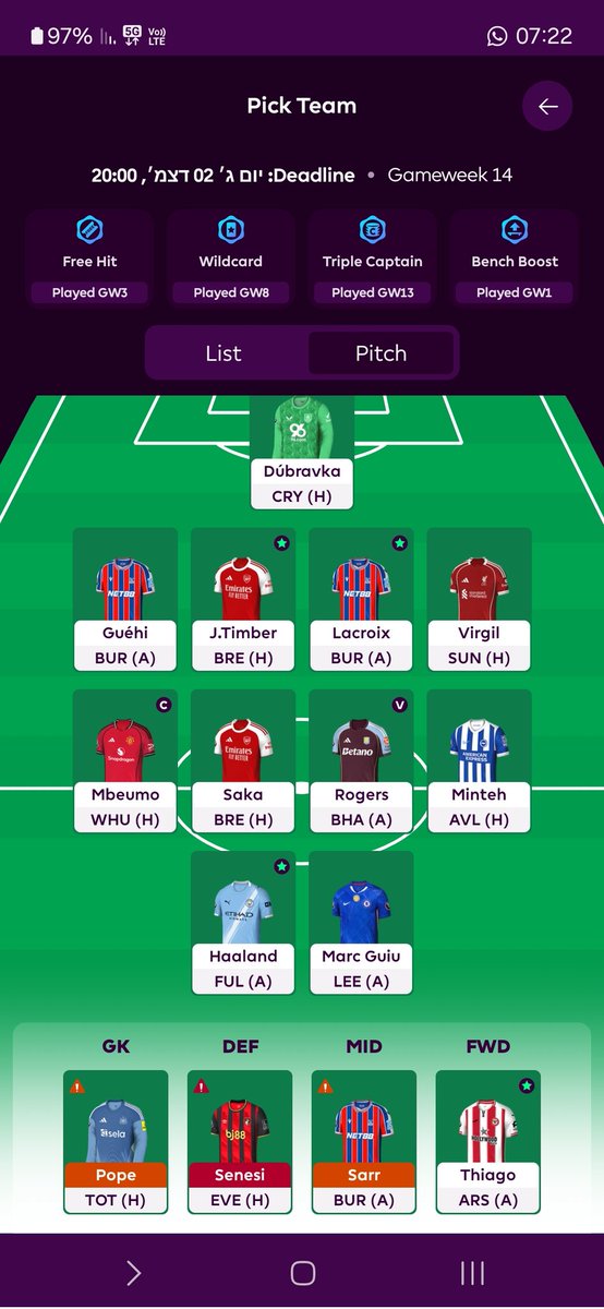 yehuda_ross's tweet photo. @FPL_Weiss היית משאיר ככה? יש לי חילוף אחד ו-0.1 בבנק https://t.co/SazulLJKpq