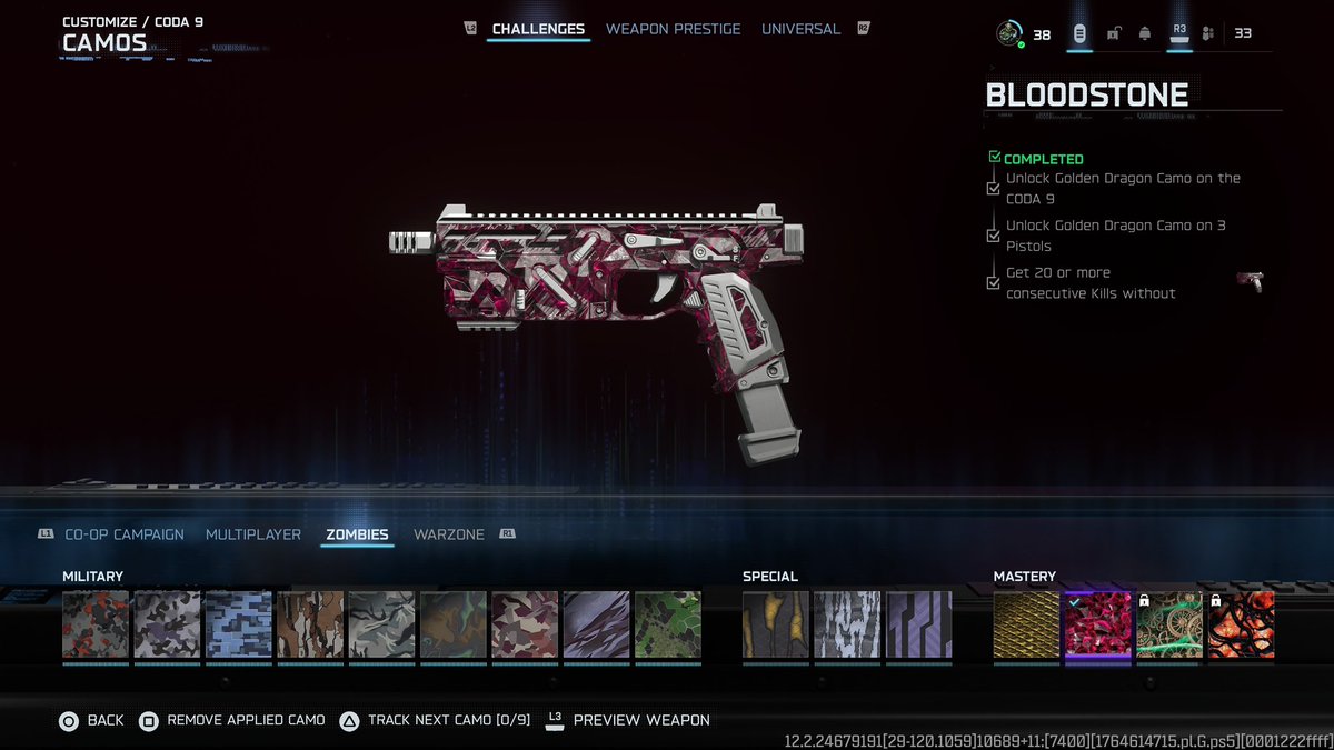 25/30 BloodStone ( Pistol’s Done )