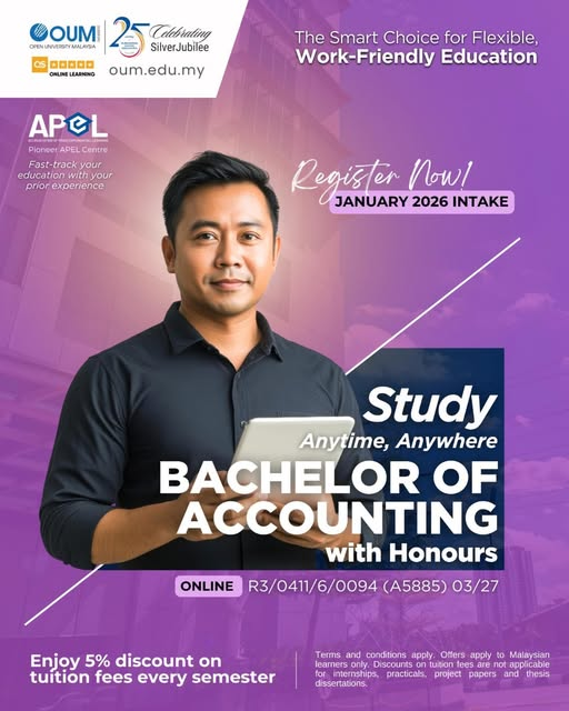 ManjungOum's tweet image. Pursue BAC, and boost your knowledge while you inspire others.

📷 Experience Open, Flexible and Distance Learning
📷 Save 5% on tuition fees every semester. (Online Mode)
📷 Alumni get 5% discount for overall fee