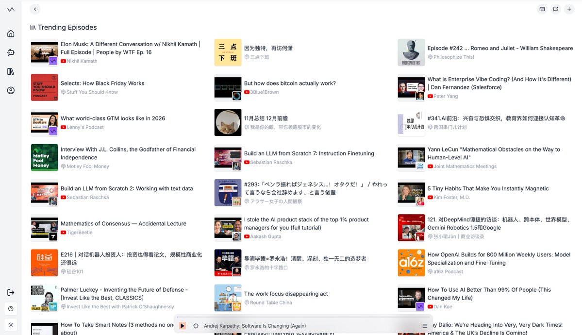 cellinlab's tweet photo. 最近发现有赛博菩萨，把 中文播客排行榜 做成了一个定时 GitHub Action，每天自动拉最新最热播客！

顺手把这个工作流接 Podwise 上，让 AI “帮我听播客”。

现在整个播客信息摄取流程变成：

> GitHub Action 抓中文播客热榜 → Podwise 自动转录 + 摘要 + 思维导图 → 关键词检索热点 → 该听哪几段，一目了然

懒狗如我，不用再从头到尾刷完几个小时节目，只看 AI 提炼出的高价值片段：热点、不错过；废话、不必听。

这大概就是「Listen less, learn more」最狠的一次实战👀

如果你是播客重度听众 / 知识工作者 / 内容创作者，可以考虑也搞一套这样的 “赛博菩萨 Action + Podwise” 工作流，把播客变成你的信息套利机器。

Action GitHub 仓库和 Podwise 链接见评论区 ⬇️