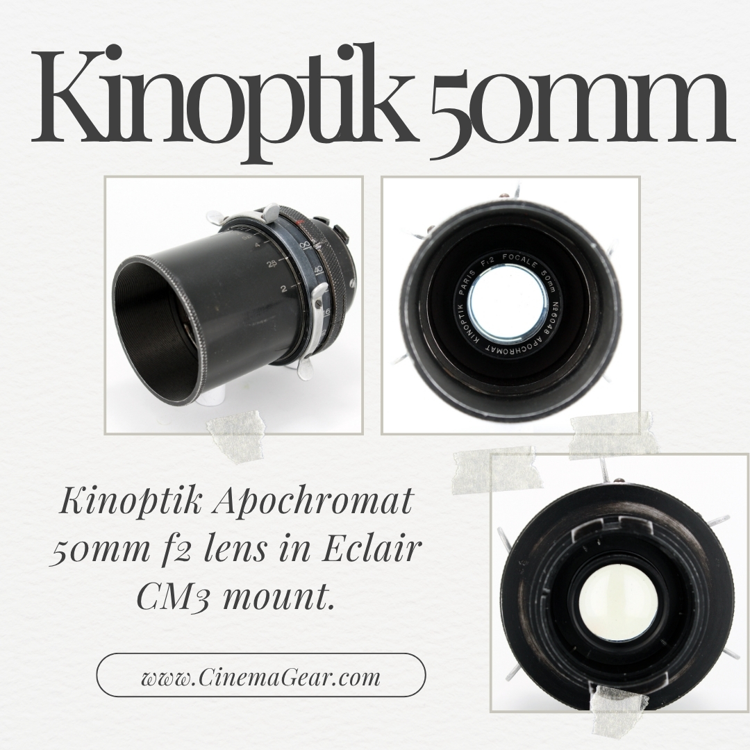 Kinoptik Apochromat 50mm f2 lens in Eclair CM3 mount: ln.run/q3KbE #CinemaGear #kinoptik #lenses #35mm