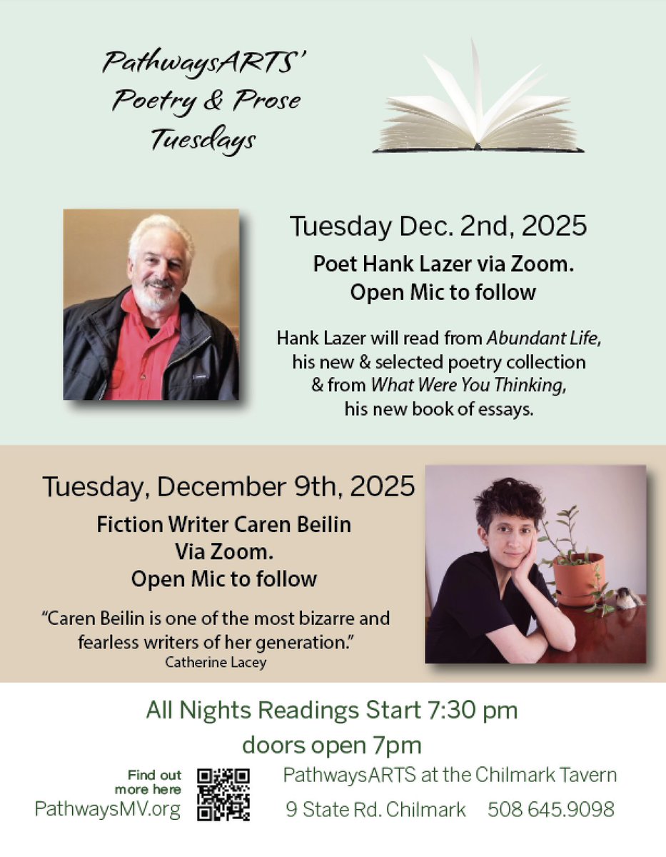 ronslate's tweet image. Tomorrow night 7:30ET -- Hank Lazer @hanklazer reads from ABUNDANT LIFE, his new &amp;amp; selected poems @chaxpress. Zoom link available tomorrow afternoon at pathwaysmv.org