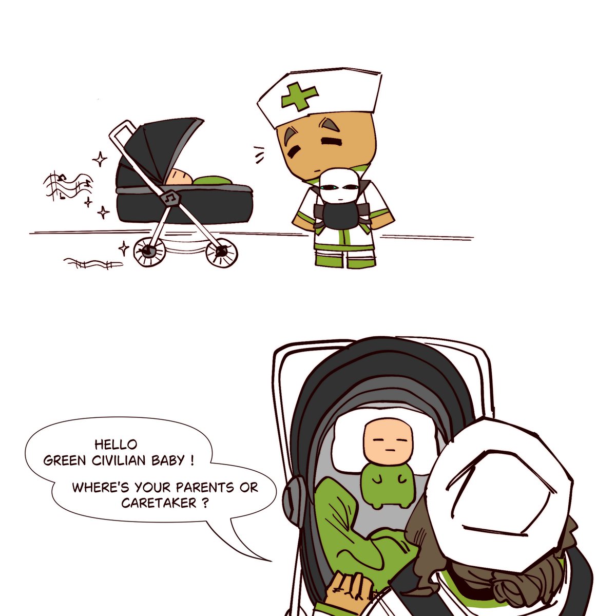 Yaaravu_'s tweet image. Caretaker and Baby Pursuer AU
I bought the Artful plushie so i draw him as a baby to #dieofdeath