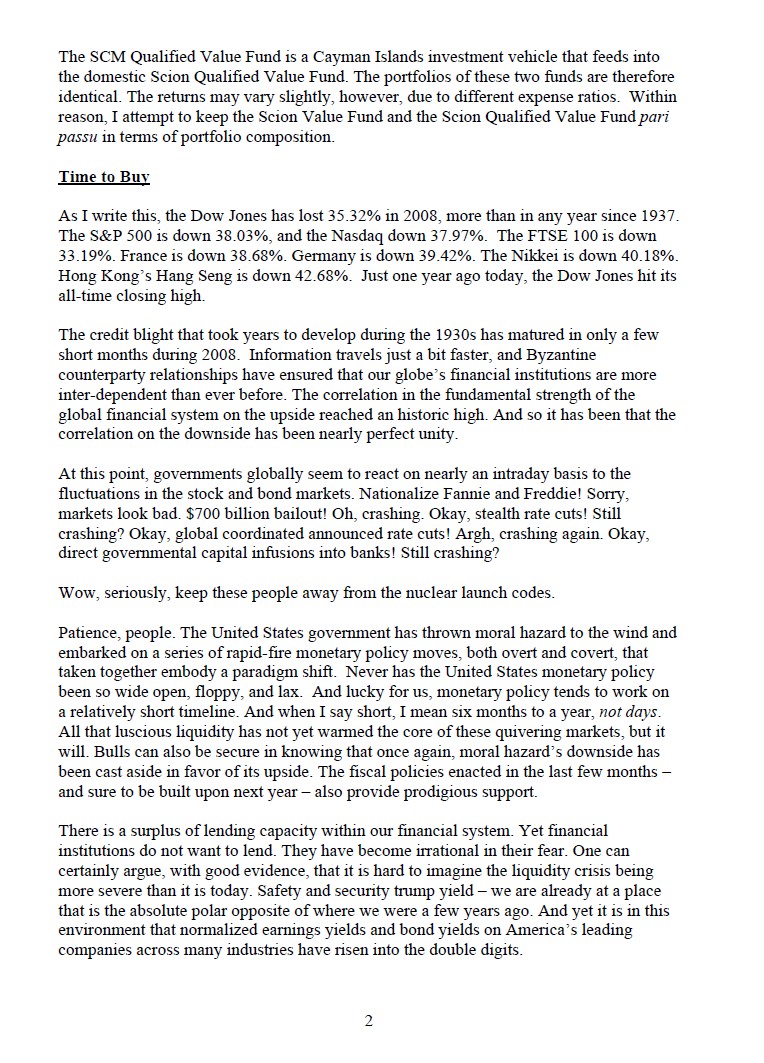 michaeljburry's tweet image. My October 9, 2008 letter to my investors, pages 2-4.  I have pounded a table or two in my day, and this was one of those times.
