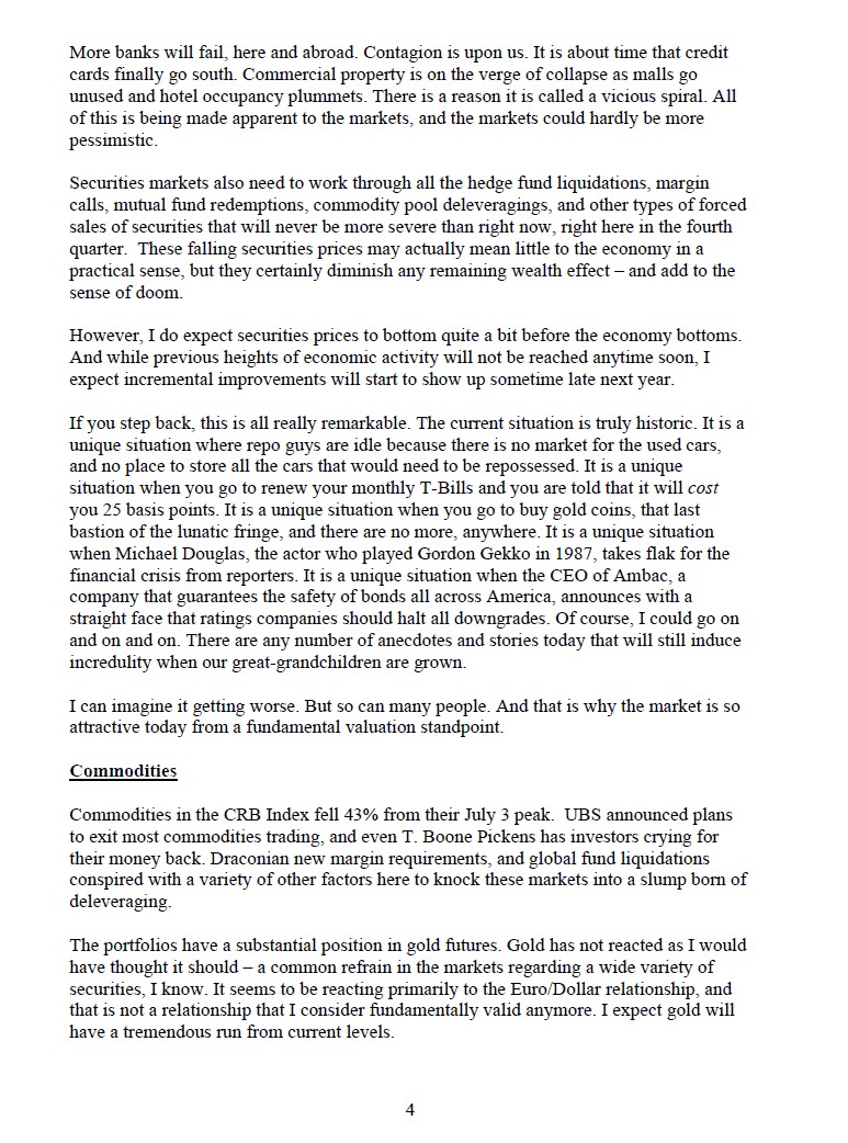 michaeljburry's tweet image. My October 9, 2008 letter to my investors, pages 2-4.  I have pounded a table or two in my day, and this was one of those times.