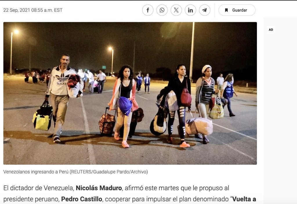 "Lo que está ocurriendo en el norte es grave" dice J.A. Kast en sus RRSS hace 3 días con una foto de <a href="/Reuters/">Reuters</a> del 2021 donde se muestra a Venezolanos ingresando al Perú. Así va la segunda vuelta en #Chile.