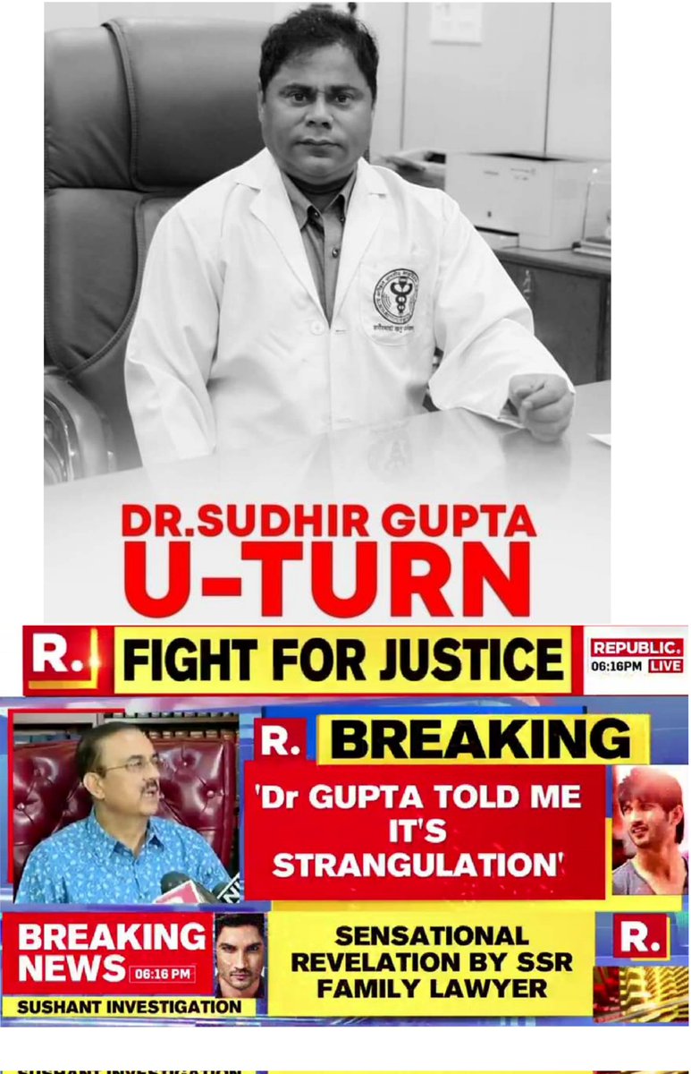 Justice4SSRBac1's tweet photo. 📌Why did Dr. Sudhir Gupta Leak The AIIMS Report To Selective Media ❓
📌Why did he suddenly take U-turn❓

@ips_nupurprasad
@IPS_Association @PMOIndia @HMOIndia @CBIHeadquarters
CBI Break Silence InSSRCase
#JusticeForSushantSinghRajput https://t.co/6qZdvvDUF4