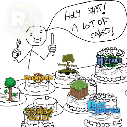 AntarTik0's tweet photo. Me Right Now:
Hytale, Minecraft, Terraria, CoreKeeper, etc... DUDEE A LOOT OF CAKEES! https://t.co/tKTI1iuSTV