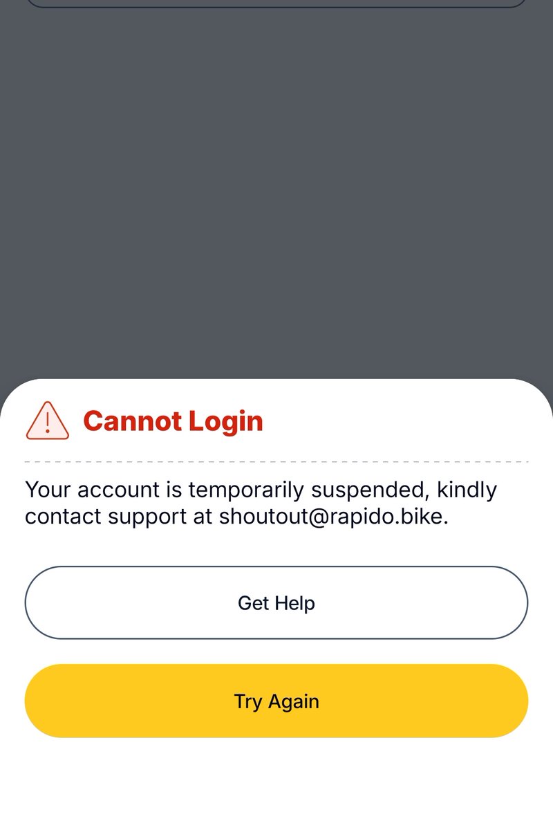 XiDaniell's tweet photo. @rapidobikeapp why is this happened, i cannot login into my account. NOTHINg wrong I did. https://t.co/CmTOZmCLsO