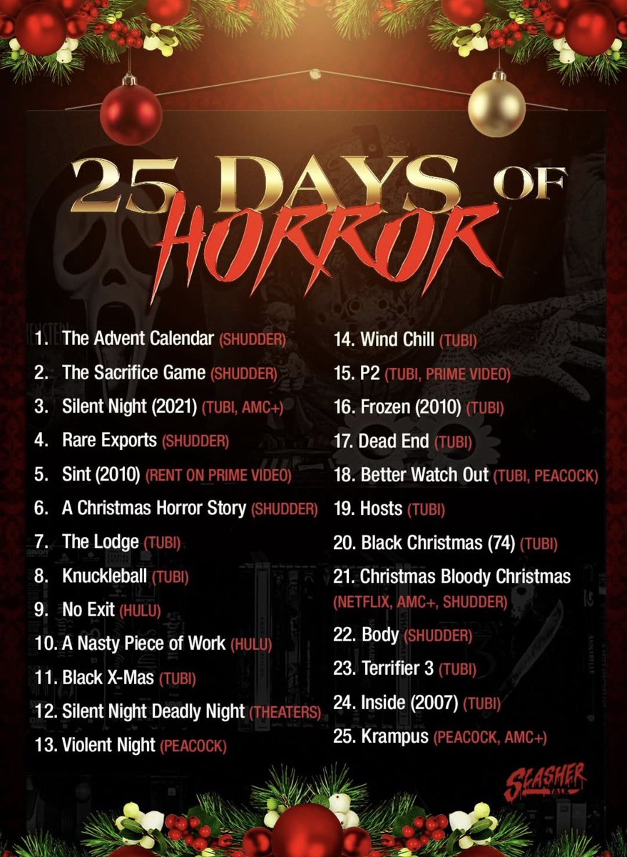 Here ya go my flock! Welcome to December and 25 Days of #Horror