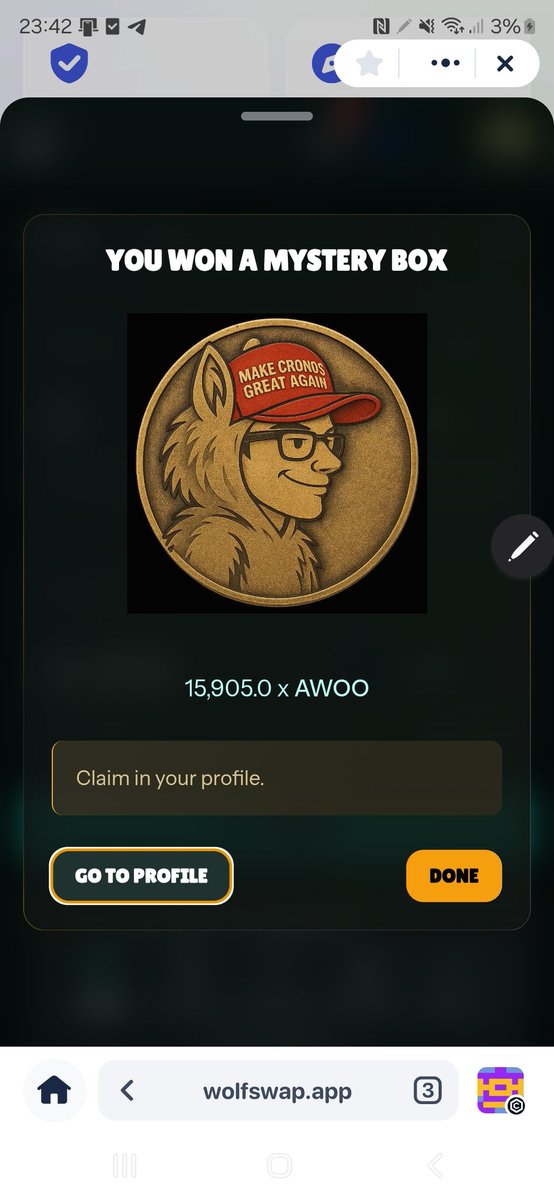 Good Night 😴 God Bless 🙌 

It's beginning to look a LOT like Christmas 🎄 ✨️ 

Winning a <a href="/CronosCartel/">Cronos $Cartel</a> Mink in the <a href="/CroBobAdventure/">🛸BOB Adventures | BOWs Sold Out!</a> server 🔥 &amp; winning $AWOO from making 1 swap on Wolfswap ✨️ $MOON to Moon 🚀 

Keep believing!!