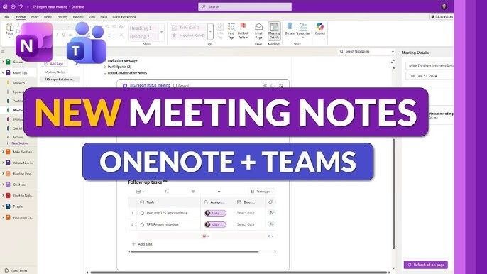 ✨ Click → Sync → Smarter Meetings
💡 Teams meeting notes + OneNote!
📝 One‑click: bring Teams meetings straight into OneNote
🔄 Loop keeps tasks alive across apps in real time
⚡ AI‑powered summaries save time &amp; reduce friction 
👉 Learn more: youtube.com/watch?v=hMIkjD…