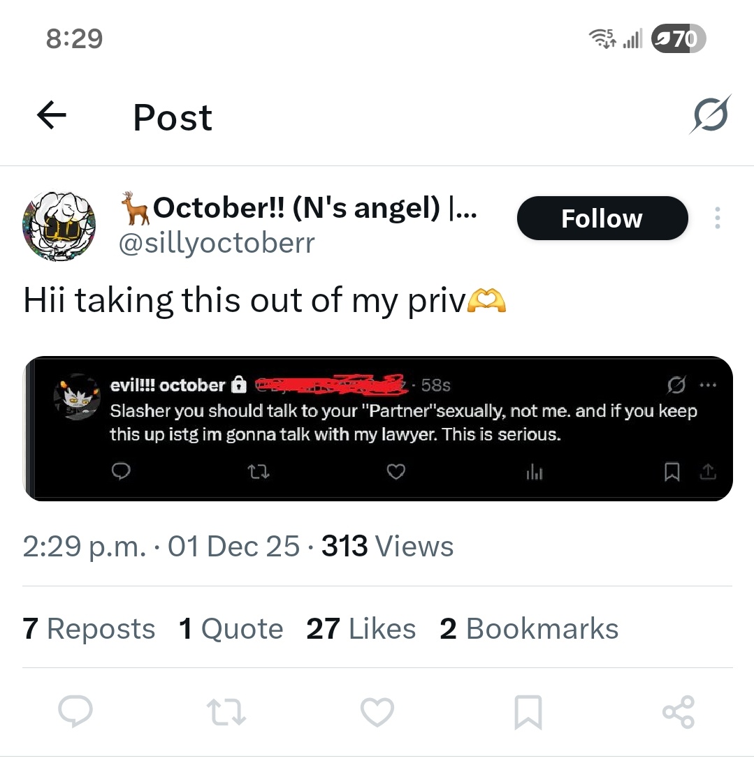 SlashedToy's tweet photo. The fact you lie abt literally everything and nonstop post abt us is actually concerning, get help and proof. https://t.co/9Ra23bWJgt