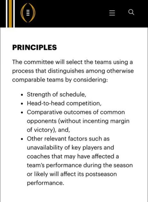 CodyCarpentier's tweet image. I&apos;m well aware that Texas won&apos;t make the College Football Playoff.

But I will forever be fighting the good fight for teams like Miami, Vanderbilt, and Texas, who, &quot;by the book&quot; should be in the tournament. According to the CFP Committee Protocol

G5&apos;s don&apos;t belong, BYU doesn&apos;t…