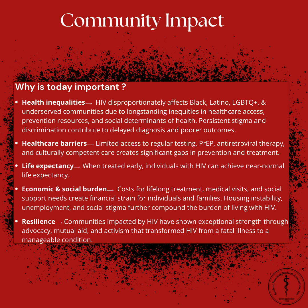 SNMA's tweet image. Today we honor those impacted by HIV/AIDS and call for equity in testing, treatment, and stigma-free care. SNMA stands with communities disproportionately affected and remains committed to advocacy, education, and compassion.
❤️‍🩹🎗 #WorldAIDSDay #HIVAwareness