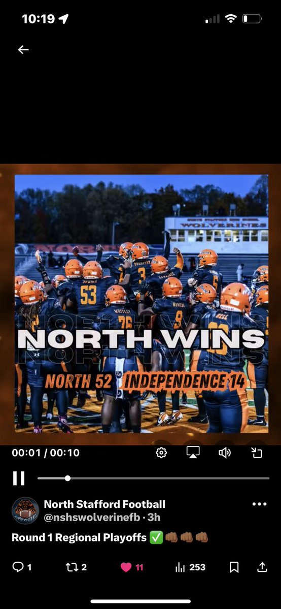 AceThrows56's tweet image. My playoff game stats recap below. State semi-finals up next!

Game 11 (11/14 vs Independence) - 7 total tackles, 2 solos including 1 TFL, 1 QB pressure

Game 12 (11/21 vs Battlefield) -
1 solo, 2 assisted tackles, 5 QB hurries

Game 13 (11/29 vs Woodbridge) - Region 6B -…