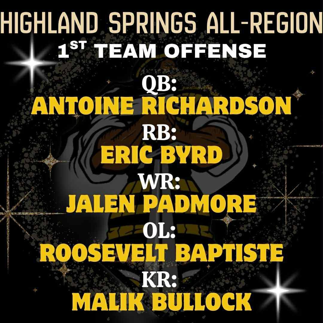 Congratulations to all of our Highland Springs All-Region Recipients! 🎉
We are incredibly proud of everything this group has accomplished this season. Their hard work, dedication, and excellence have earned them well-deserved recognition — and we can’t wait for a huge State