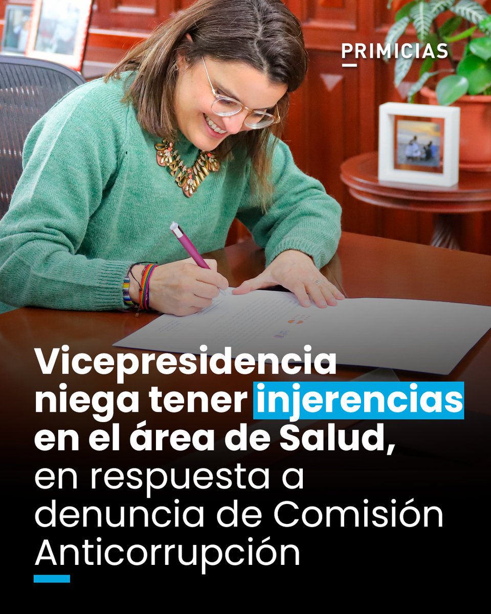 Aunque el Decreto Ejecutivo 222 encarga a la vicepresidenta María José Pinto las funciones de máxima autoridad del Ministerio de Salud, la Comisión Anticorrupción cuestiona que la funcionaria eluda sus responsabilidades frente a denuncias. prim.ec/ZcYJ50XAqRL
