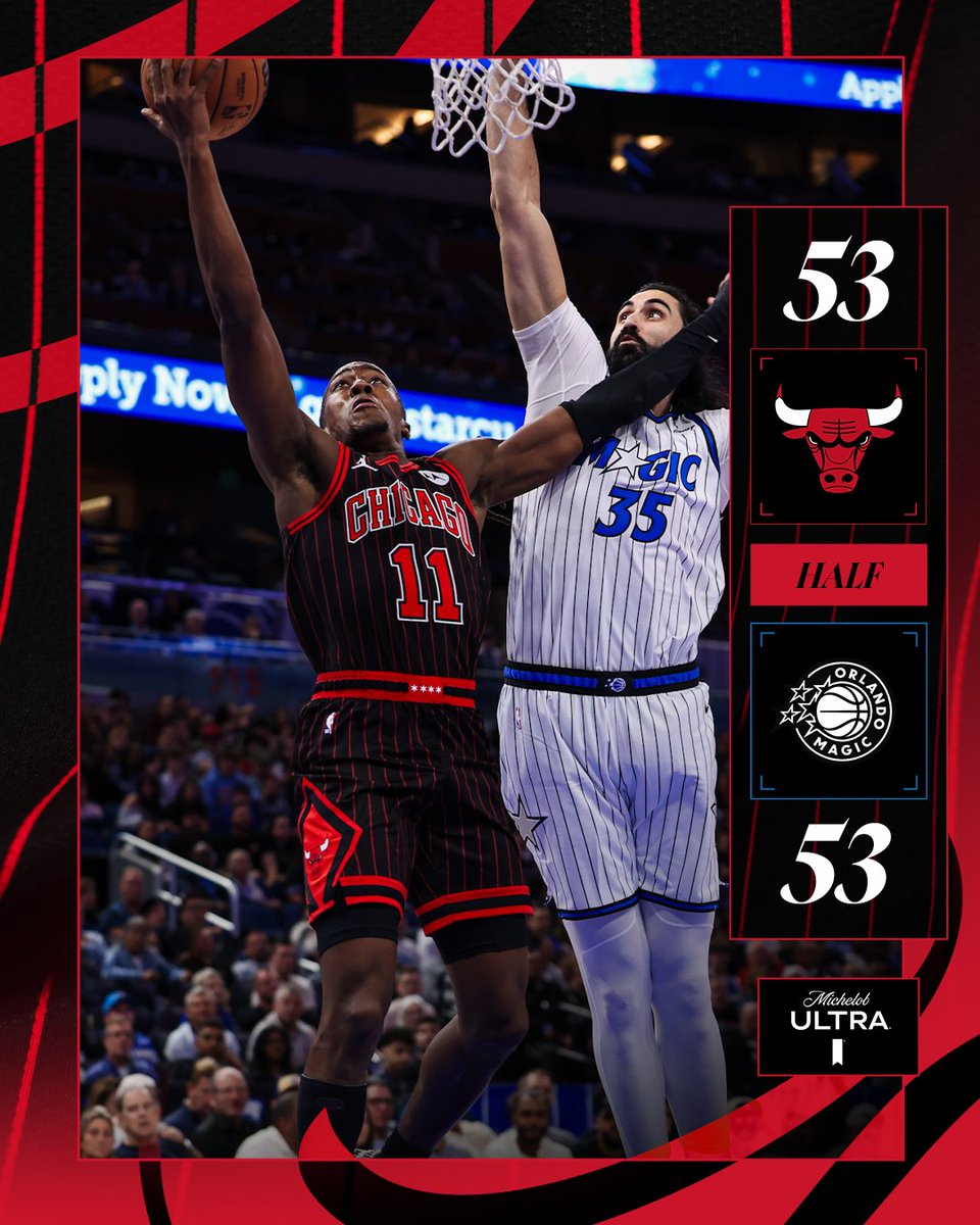 Tie ball game in Orlando.

Ayo Dosunmu: 13 pts (5-8 FG) 