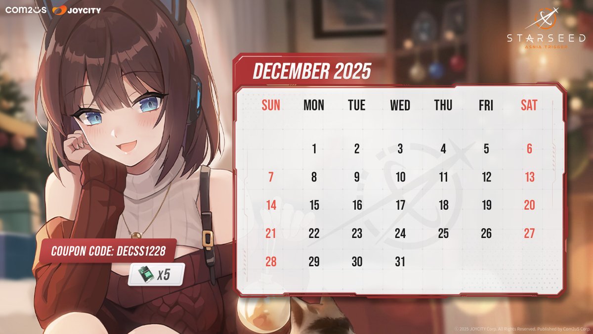 Hello, Architects! 🎉

As we welcome the final month of 2025, we've also prepared digital goodies to help you create warm memories in Asnia.

community.withhive.com/starseed_gb/en…

Take a look and enjoy a wonderful month ahead!

Thank you!⭐️ 
#starseed #starseedasniatrigger #proxyan #december