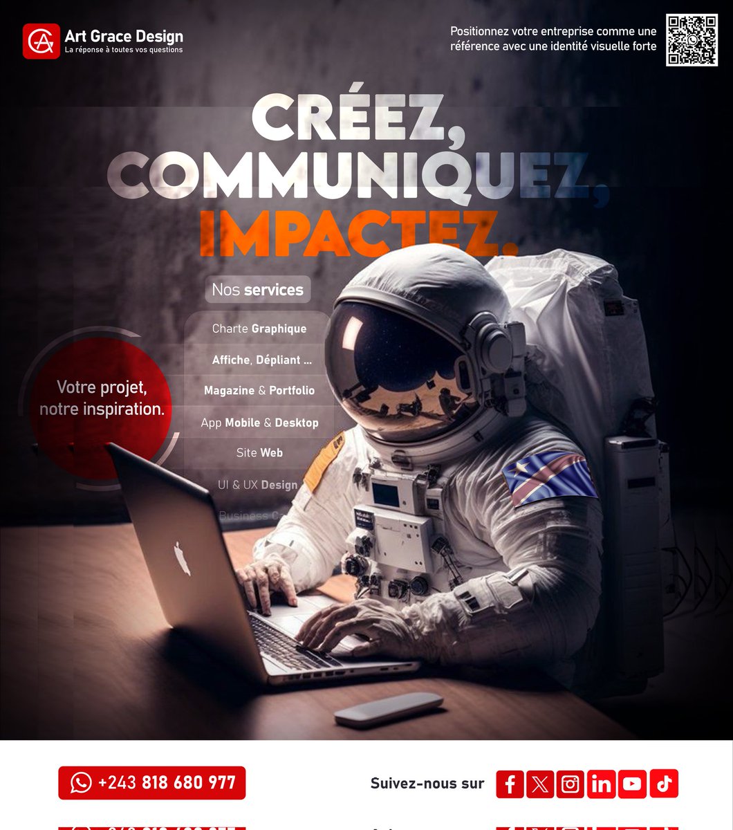 artgracedesign's tweet photo. Créez, 
Communiquez, 
Impactez. 

Contactez-nous au +243 818 680 977
Mail : artgracedesign@gmail.com

#logo #project #graphicdesign #design #designer https://t.co/8Y0NAAr6b2