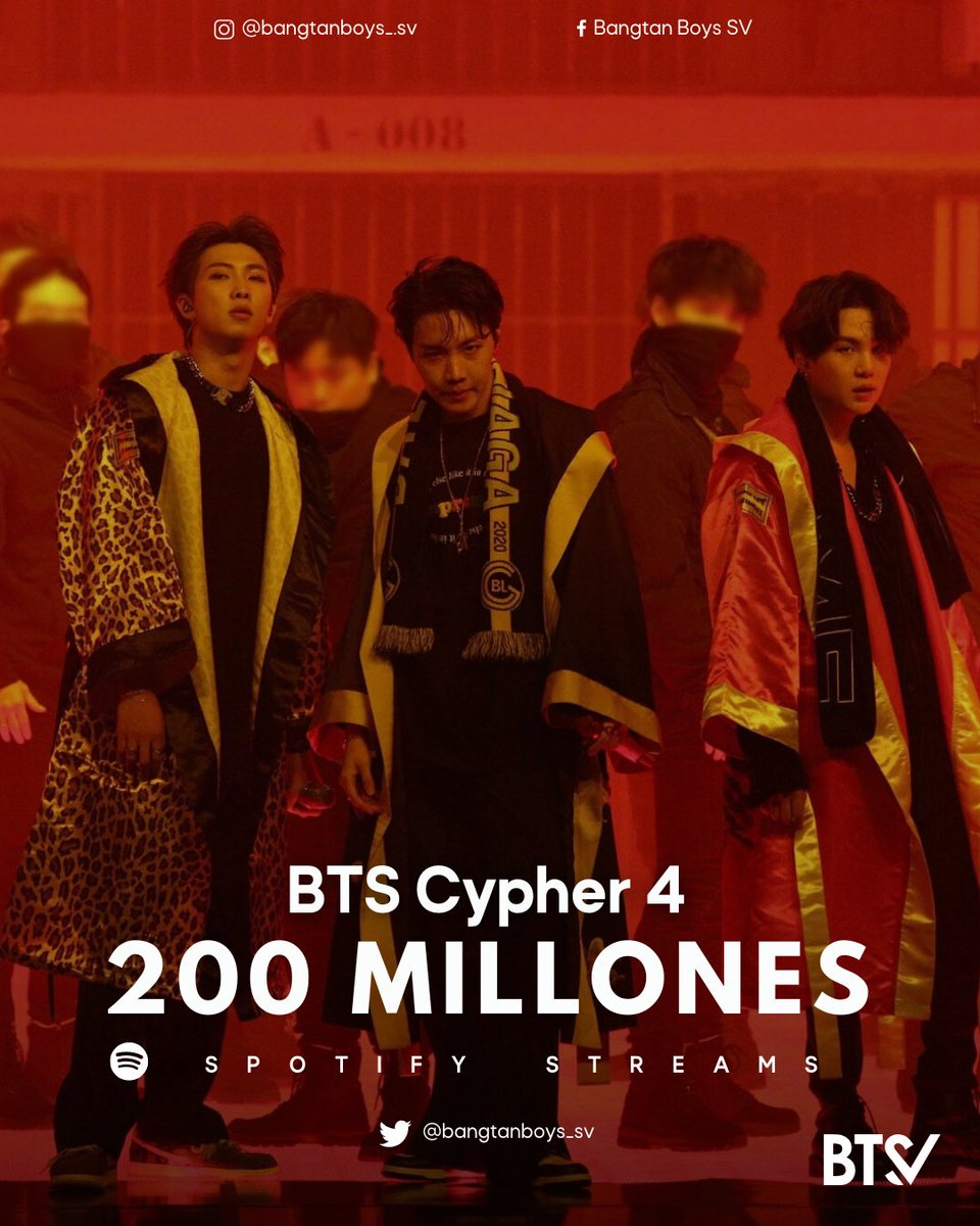 StreamBreakerSV's tweet photo. 📈| "BTS Cypher 4" de #BTS ha superado los 200 millones de reproducciones en Spotify.

🖇: https://t.co/f8QRe3pDHK

~🌻. https://t.co/DS0YRUgaPg