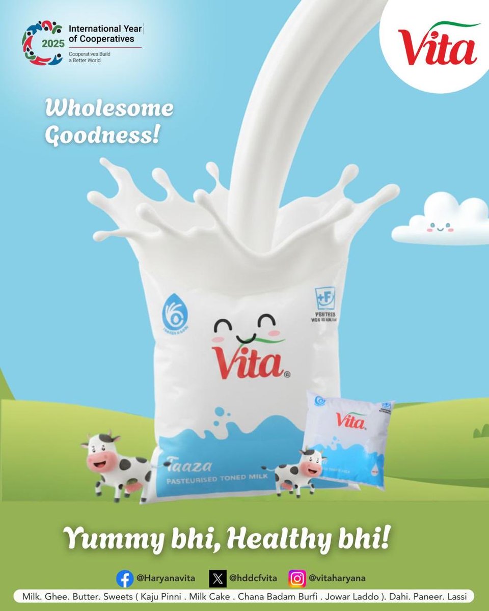 HDDCFVITA's tweet image. ✨Start your day with wholesome goodness of Vita Milk🥛
@HDDCFVITA 
#Vita #vitamilk #purity #freshness #healthy