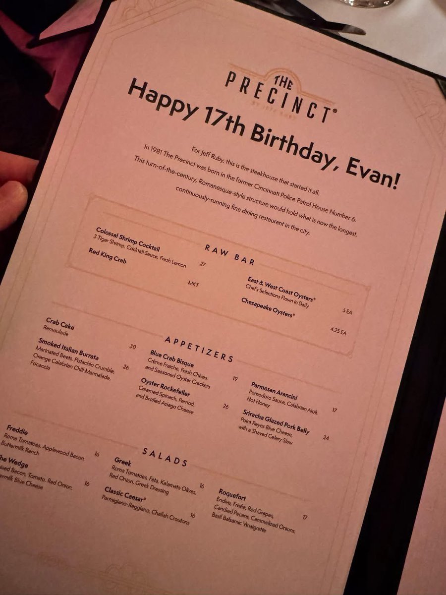 dfornshell's tweet image. This kid is developing an excellent and refined taste at an early age.  Happy 17th Birthday, Evan!

Thank you, @TheRealJeffRuby.  Our wait staff and dinner were, as always, excellent.