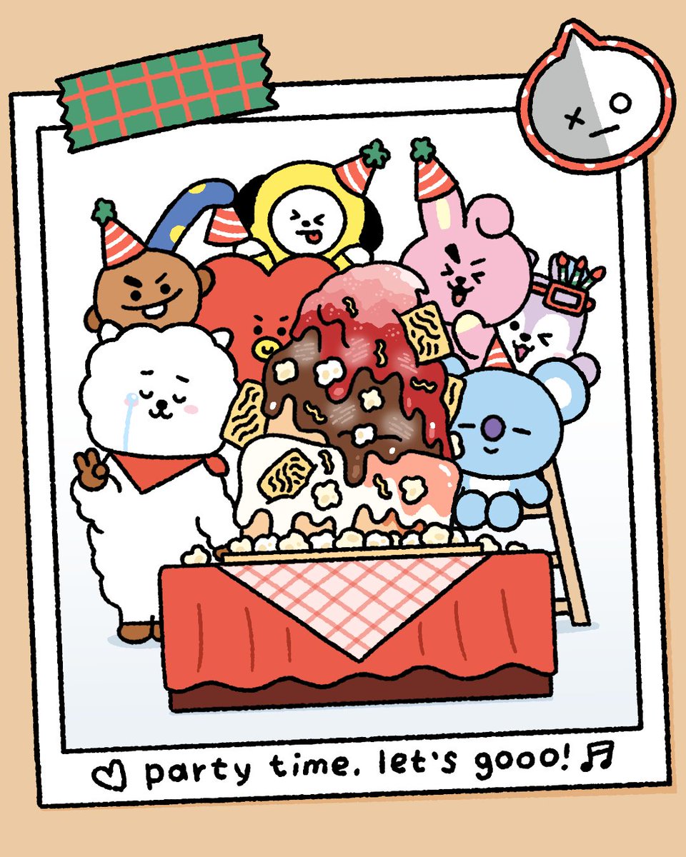 ...Sooo... who wants to take the first bite...? 😅

....で、誰が一番最初に食べるの...？😅

...그래서... 누가 먼저 먹어볼래...? 😅

#BT21 #Holiday_Cake #Decoration