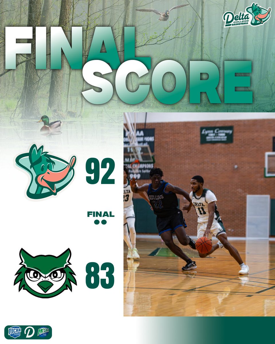 delta_pioneers's tweet image. Final scores from tonight’s games!🚨

Men’s Basketball showed out in a stellar game, taking the win against Oakland Community College!🟢⚪️

Women’s Basketball fell in a close one against Owens Community College🦆

#DCHoops #DeltaBasketball