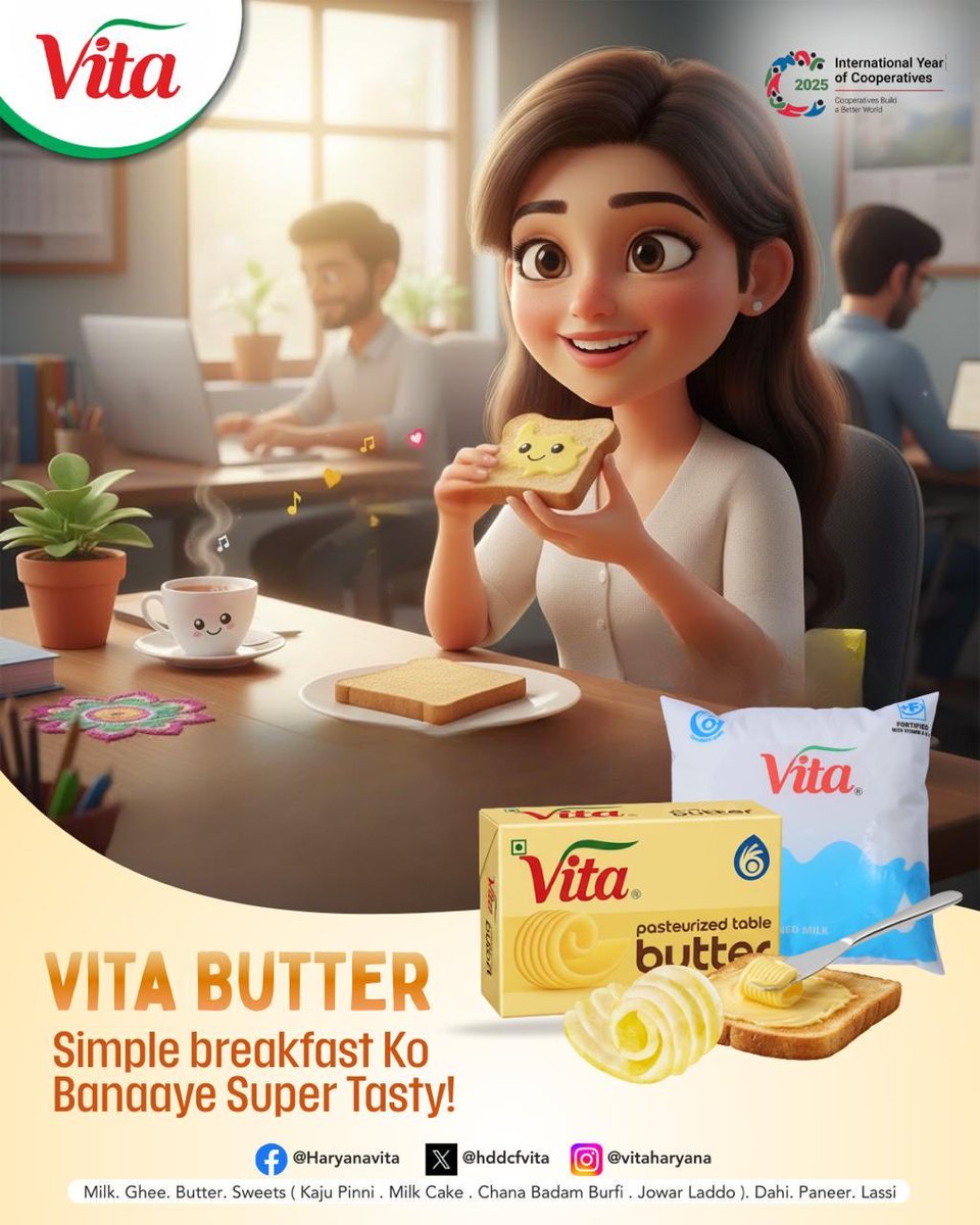 HDDCFVITA's tweet image. ✨Rich, Creamy, Simply Delightful- Vita Butter🧈
@HDDCFVITA 
#vita #vitabutter #purity #freshness #quality #taste