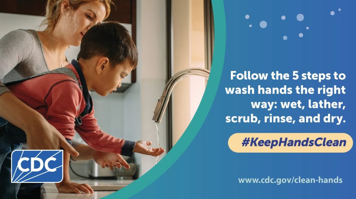 It’s National Handwashing Week!
Clean hands = healthy communities.
Take 20 seconds today to protect yourself and others. #HandWashingWeek #KeepHandsClean 

For more information, please visit cdc.gov/clean-hands/ab…