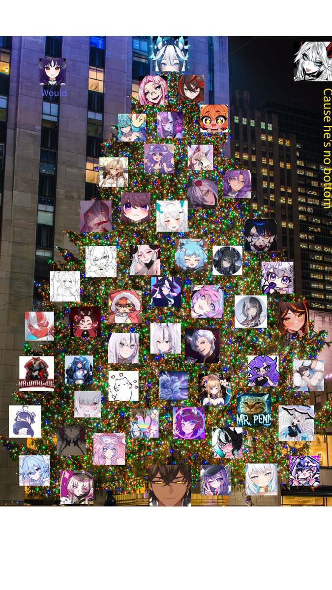 Well it's finally December so happy holidays everyone! In celebration of the holidays I wanted to put all of my Oshi's, friends, and those who have made a difference to me this year on a tree, but the template just wasn't grand enough for all of you. So here's my take!