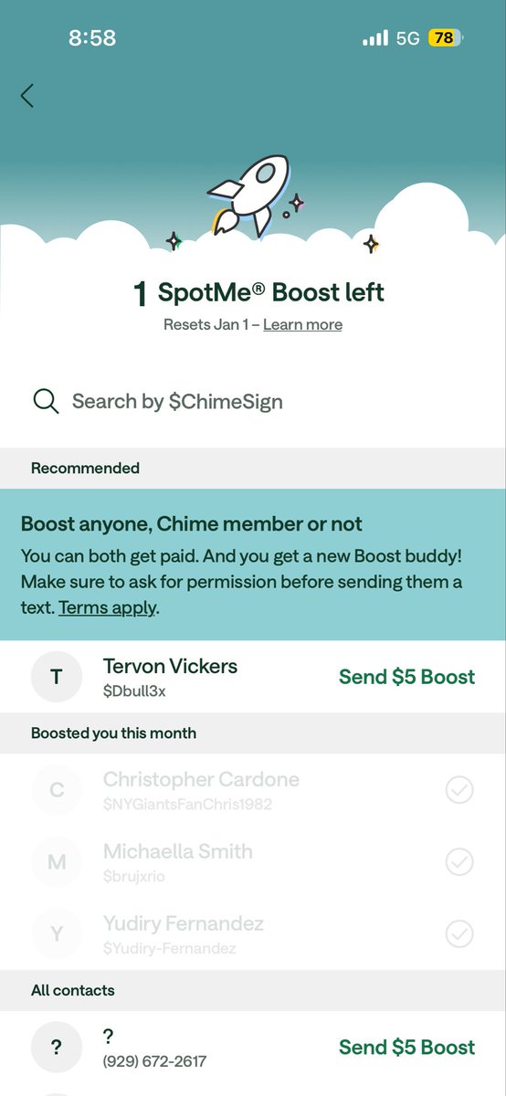 dunndee97's tweet photo. Anyone wanna go #boost4boost #Chimeboost #spotme #chime I have one left https://t.co/9rLssSFg09