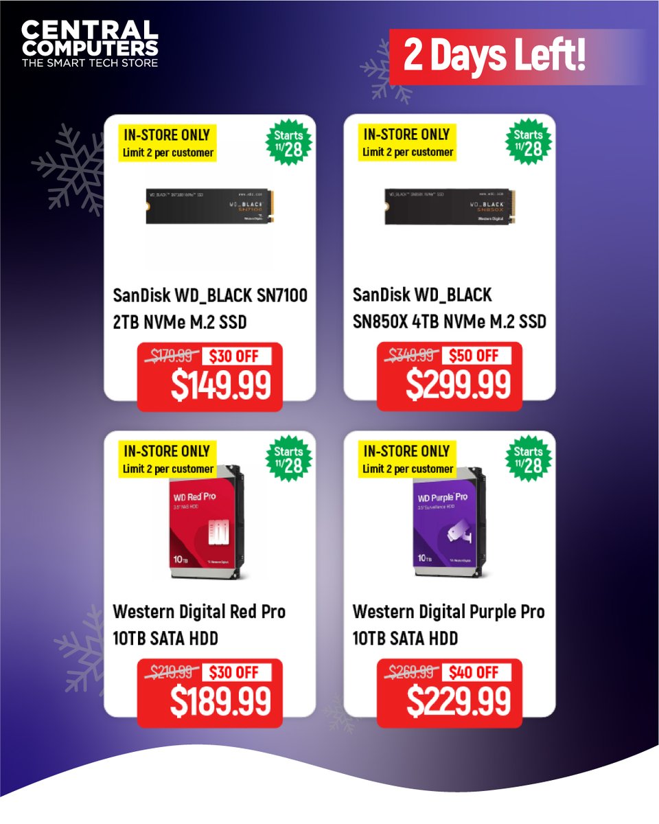 centralcomputer's tweet image. ⏳Only 2 days left to grab these incredible Black Friday deals!
Don't wait!

Shop now: go.centralcomputer.com/bfcm?utm_sourc…

#blackfridaysale #blackfriday #cybermonday #centralcomputers