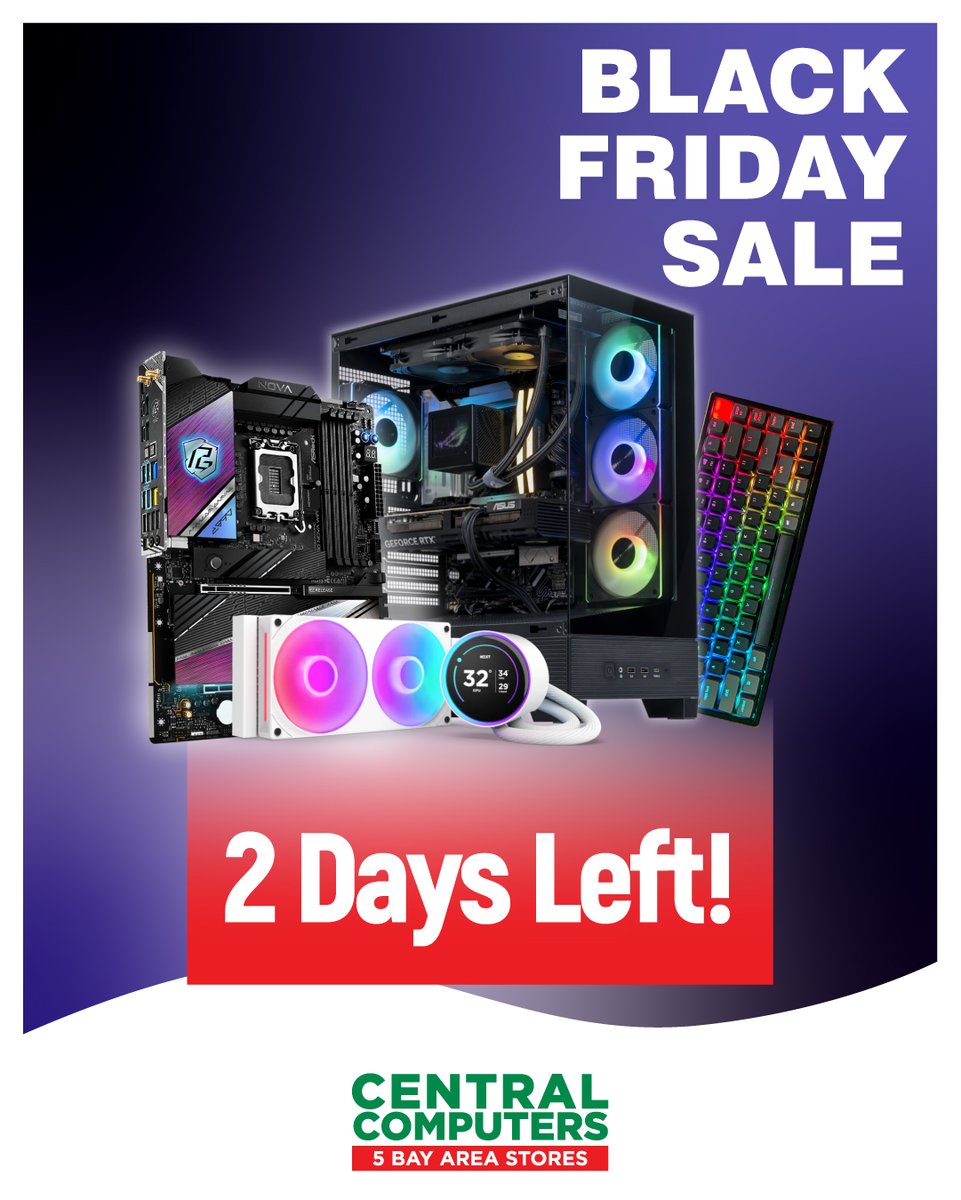 centralcomputer's tweet image. ⏳Only 2 days left to grab these incredible Black Friday deals!
Don't wait!

Shop now: go.centralcomputer.com/bfcm?utm_sourc…

#blackfridaysale #blackfriday #cybermonday #centralcomputers