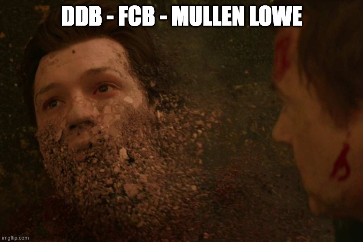 Omnicom just Thanos-ed half their agency brands 🤷‍♂️

#omincom #interpublic #ddb #fcb #mullenlowe