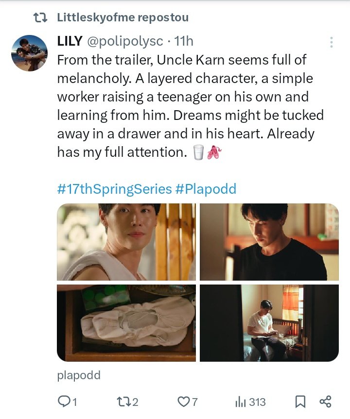 polipolysc's tweet image. Just checked my notifications… and WAIT. The author of #17thSpring liked &amp;amp; reposted my post?!😭
I’m so happy! My little take on KarnNathee—just feelings from the trailer—got noticed. Even recognition for something so small, inspires me to keep chasing my dreams in audiovisual.❤️‍🩹