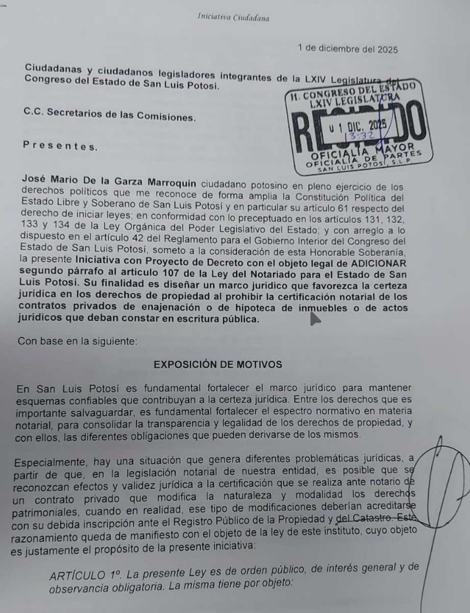 JoseMarioMX's tweet image. En San Luis Potosí muchas personas evaden embargos —incluidos los de alimentos para niñas y niños— usando un truco: presentan contratos privados de compraventa o hipoteca certificados por notario, aunque no sean escrituras públicas ni estén inscritos. Esa certificación les da…