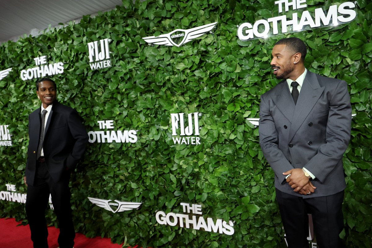 ComplexStyle's tweet image. When real recognize real. ASAP Rocky and Michael B. Jordan at the Gotham Awards