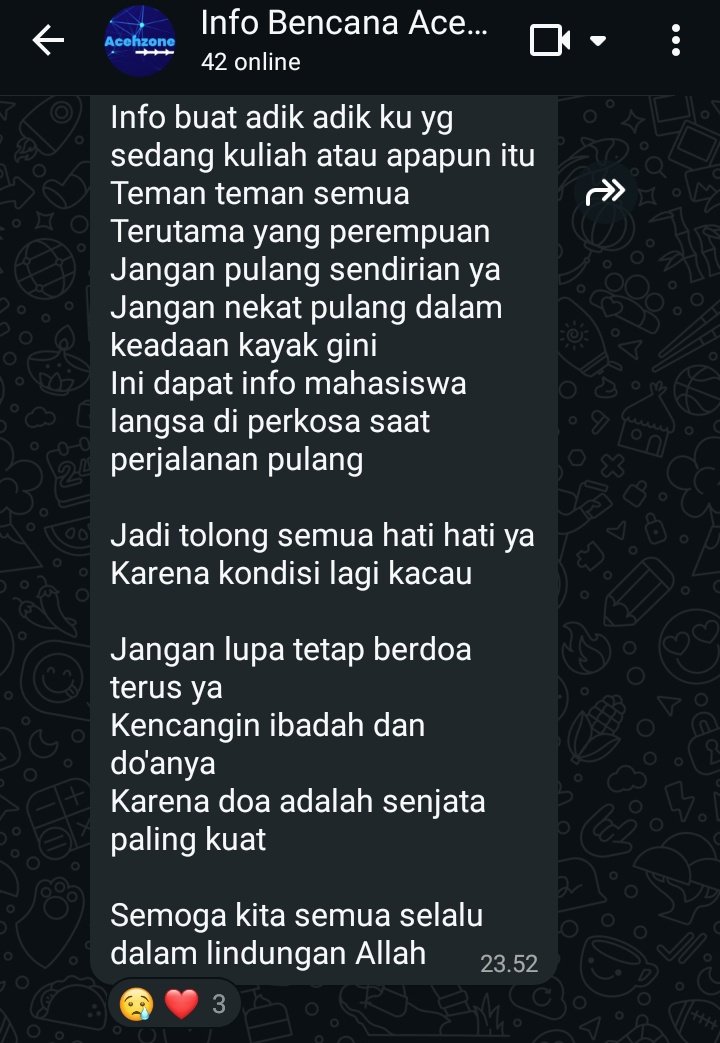 pistoiamarliana's tweet photo. TW//Kekerasan Seksual dan Perkosaan 

mahasiswa perempuan asal langsa yang dalam perjalanan menumpang untuk pulang diperkosa dan dibekap oleh supir truk tumpangan. https://t.co/ZajKqpgbkv