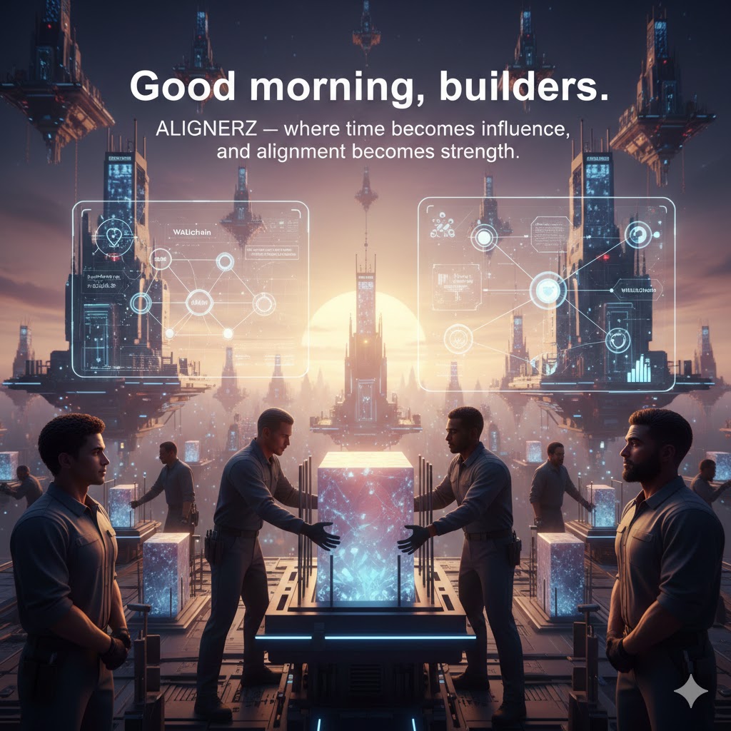 Good morning, builders. 🌅
Another day to stay aligned, stay patient, and keep building the future the steady way, <a href="/wallchain/">Wallchain Quacks</a> <a href="/Alignerz_/">AlignerZ.bid</a>

On AlignerZ, we are not here to race anyone,
We are not chasing shortcuts,
We are not following noise.

We show up with intention,
We lock