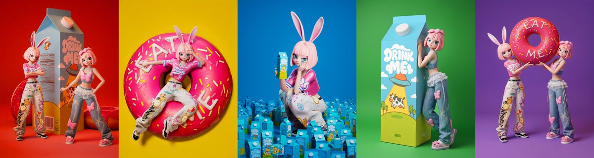 Apoki2's tweet image. It’s always donut &amp;amp; milk time🍩🥛

#APOKI #아뽀키 #アポキ